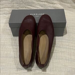 Everlane Leather The Day Glove Ballet Flats in Deep Burgundy